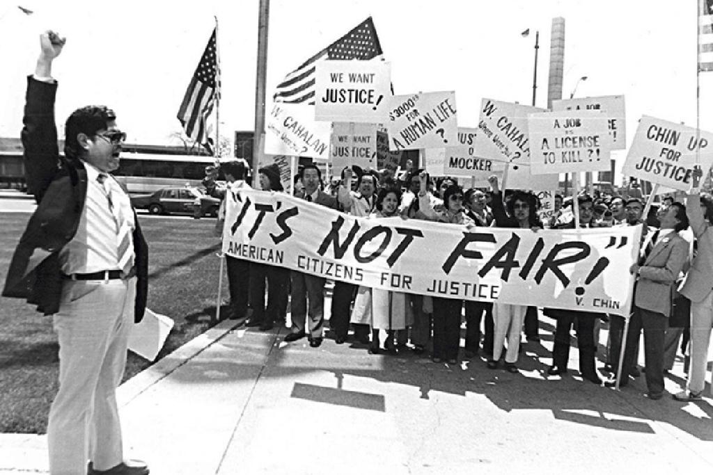 Support group rally in 1983.